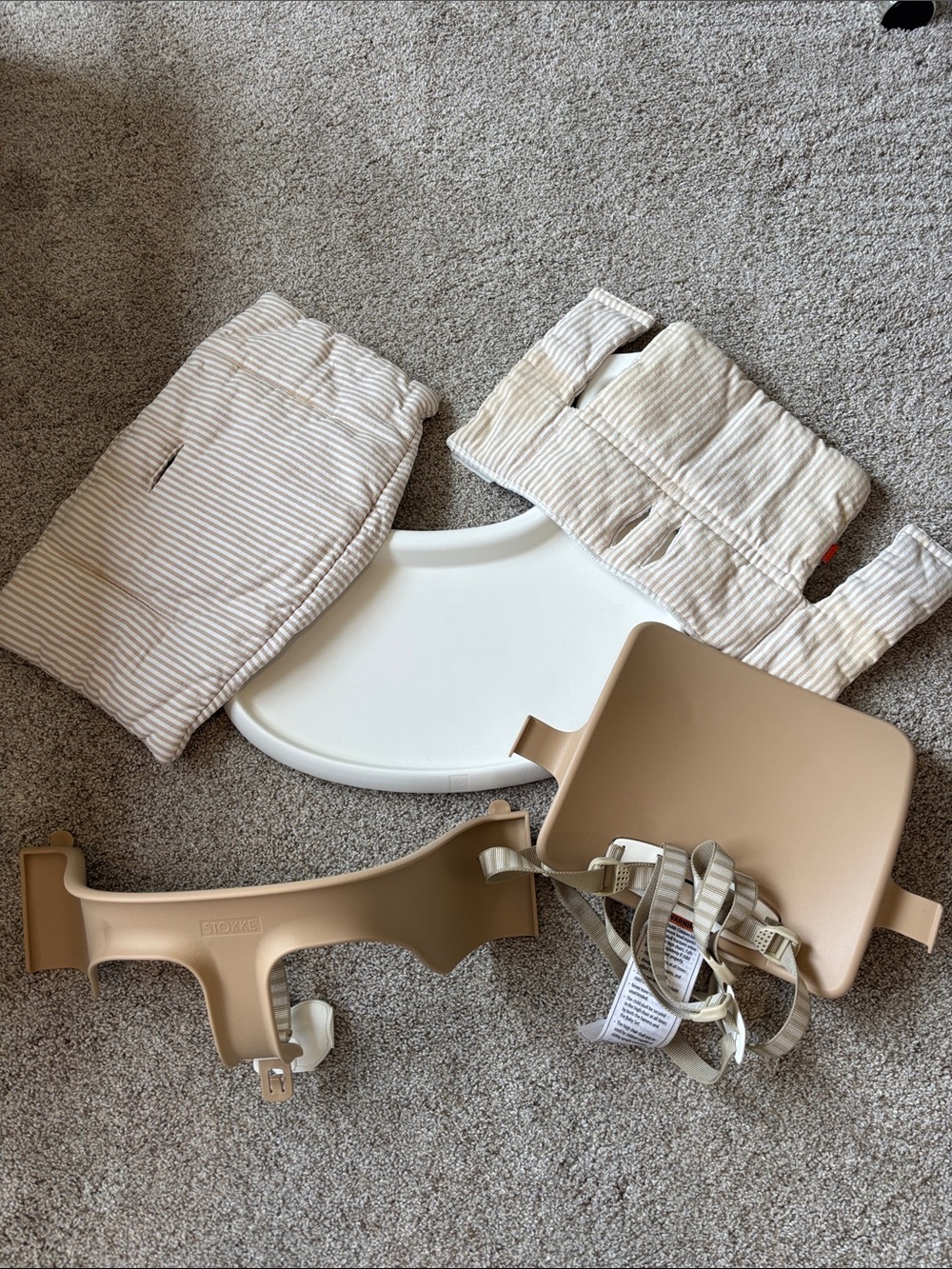 Stoke Neutral Tan High Chair Cushion & Tray Set